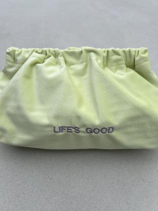 Herzfasern Samt-Tasche mit Spruch – wasserfest gefüttert
