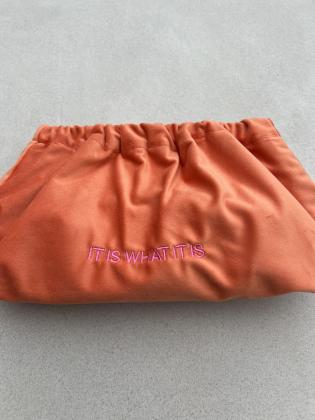 Herzfasern Samt-Tasche mit Spruch – wasserfest gefüttert