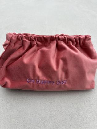 Herzfasern Samt-Tasche mit Spruch – wasserfest gefüttert