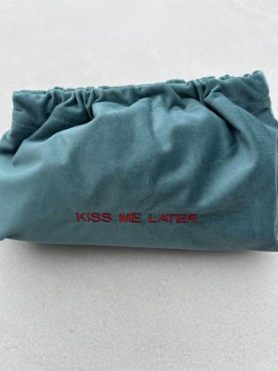 Herzfasern Samt-Tasche mit Spruch – wasserfest gefüttert