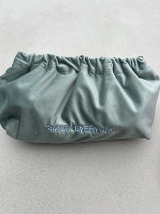 Herzfasern Samt-Tasche mit Spruch – wasserfest gefüttert